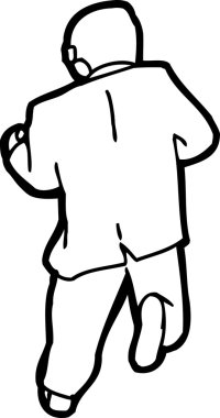 Arka görünümü Anahat adam çalışan