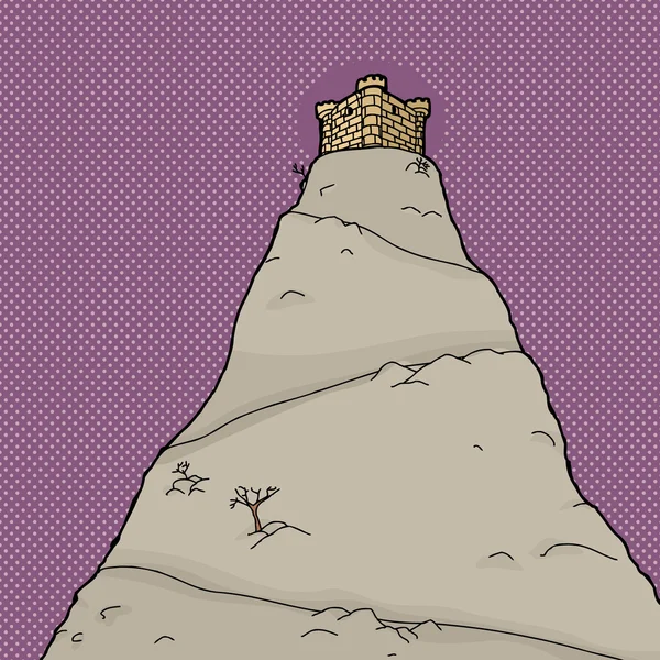 Castillo sobre medio tono púrpura — Vector de stock