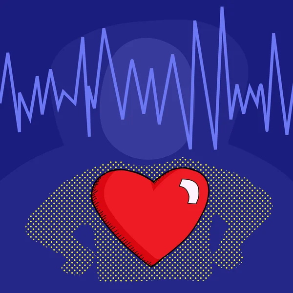 Cardiogram en hart afbeelding — Stockvector