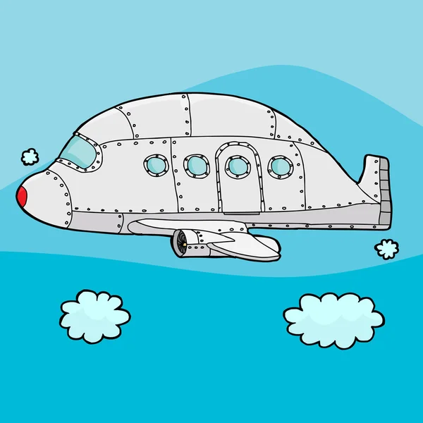 Empty Airplane in Sky — Stock Vector