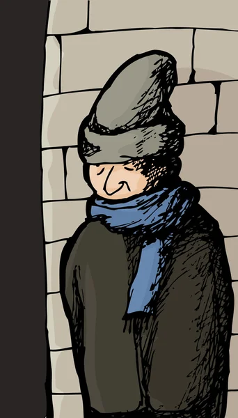 Стена холодного человека — стоковый вектор