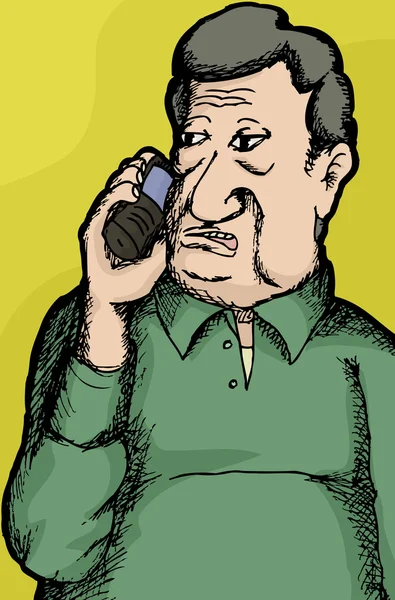 Zralý muž na telefonu — Stockový vektor