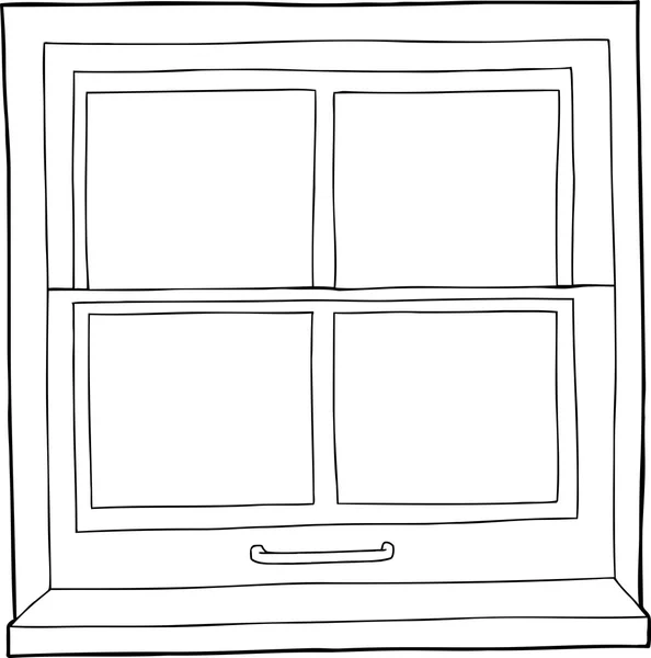 Esquema de la ventana de dibujos animados — Vector de stock