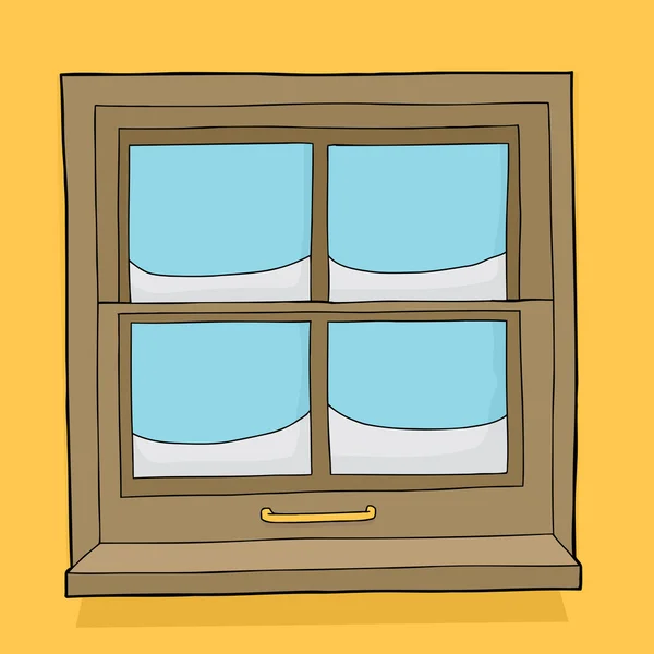 Paneles de ventana con nieve — Vector de stock