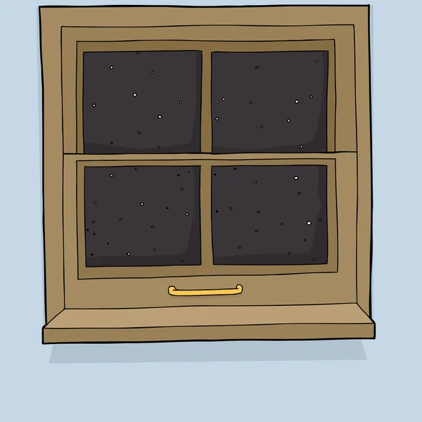 Cartoon-Fenster mit Abendblick — Stockvektor