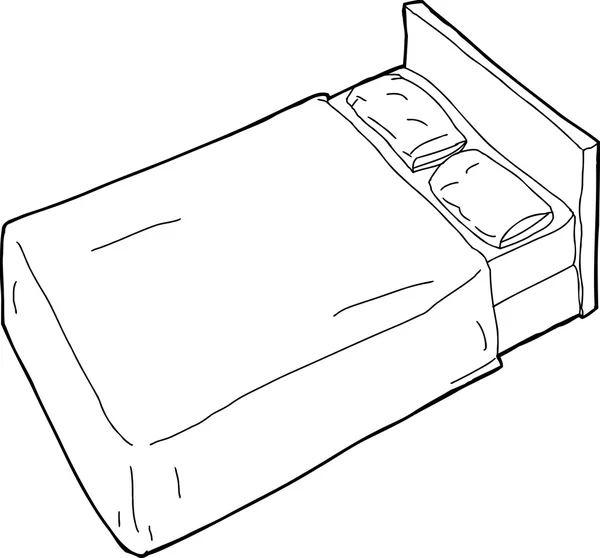 Konturerad Bed Illustration — Stock vektor