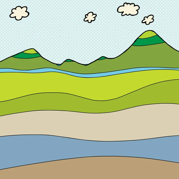 Mountain gränsöverskridande avsnitt grafik — Stock vektor