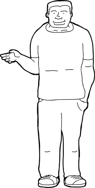 Outline of Man Holding Nulla — Vettoriale Stock