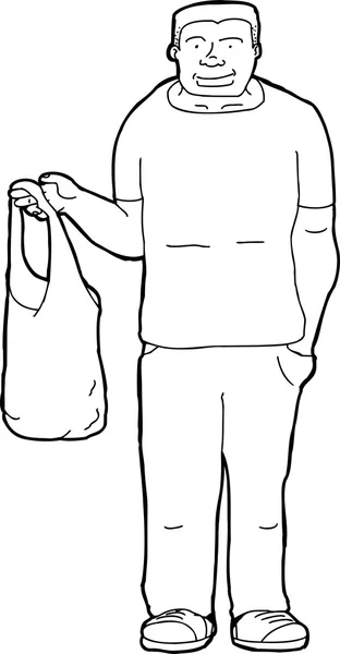 Homem com saco de compras — Vetor de Stock