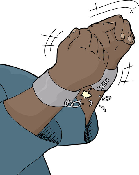 Scared Man with Hands Behind Back