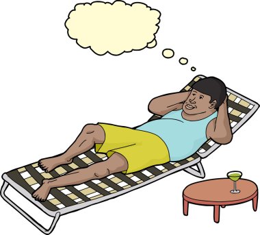 Handsome Man on Deck Chair clipart