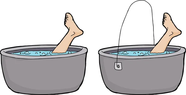 Foot in Boiling Water — Stock Vector