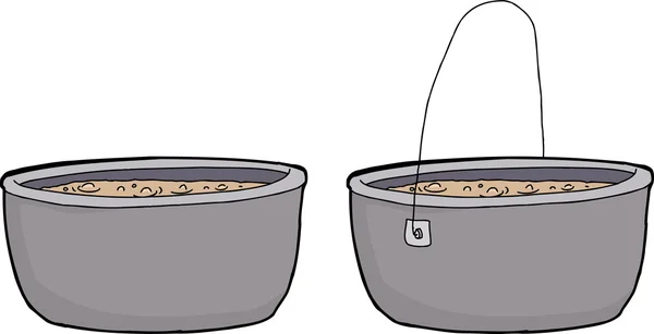 Kokende soep in geïsoleerde potten — Stockvector