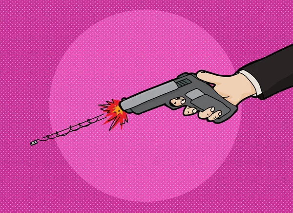 Disparar una pistola — Vector de stock