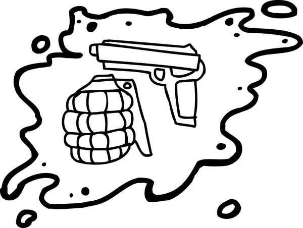 Esquema de armas en salpicaduras — Vector de stock