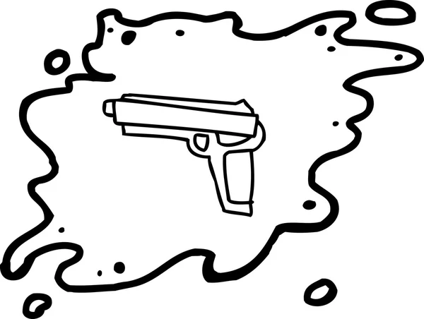 Pistola delineada em salpicos —  Vetores de Stock