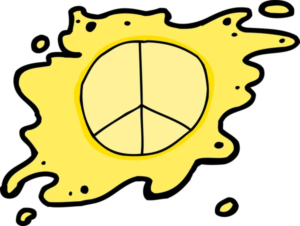 Sarı yapışan barış işareti — Stok Vektör