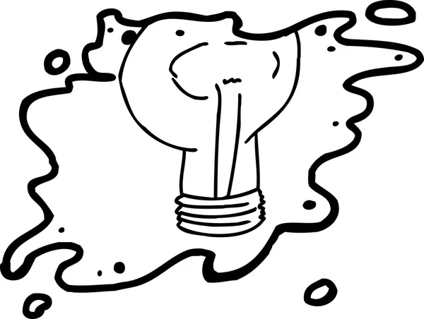Cartoon Light Bulb Outline — Stock Vector