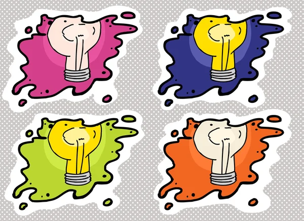 Set of Light Bulb Icons — Stock Vector