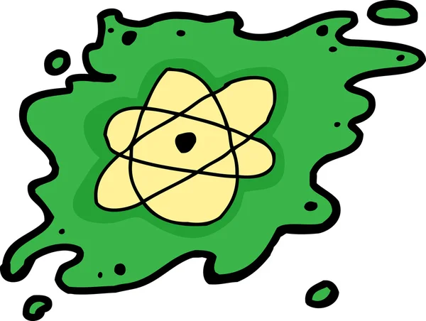 Símbolo átomo en mancha verde — Archivo Imágenes Vectoriales