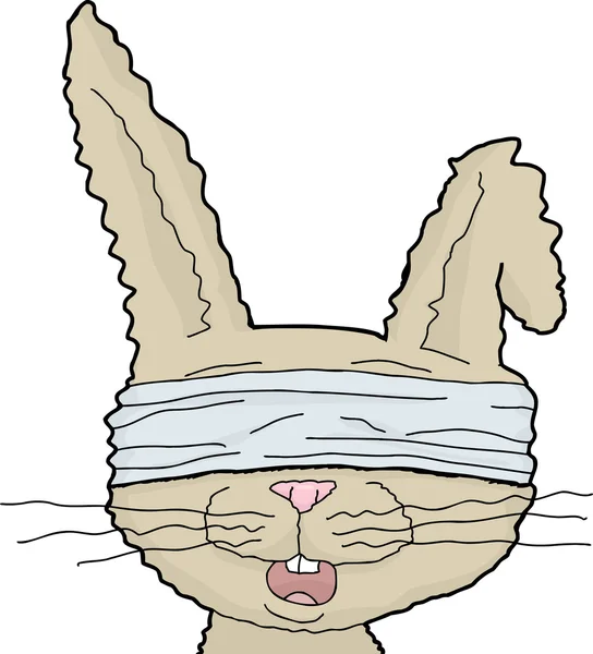 Kaninchen mit verbundenen Augen — Stockvektor