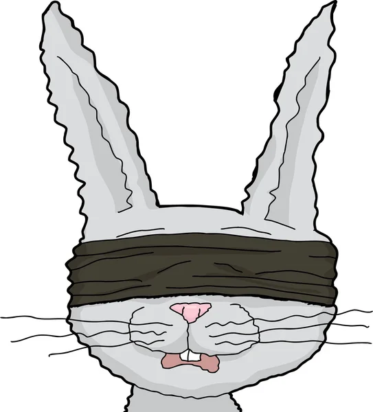 Triste lapin détenu avec les yeux bandés — Image vectorielle