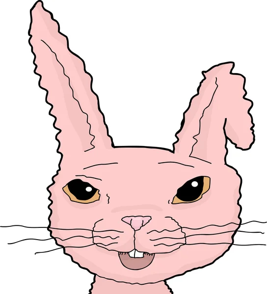 Różowy króliczek z ucha gięte — Wektor stockowy