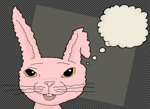 Caricature de lapin pensée rose — Image vectorielle