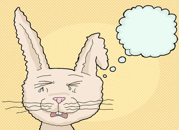 Sobbing Cartoon Rabbit — Stock Vector