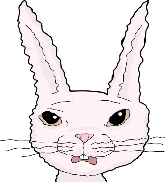 Przestraszony różowy królik — Wektor stockowy
