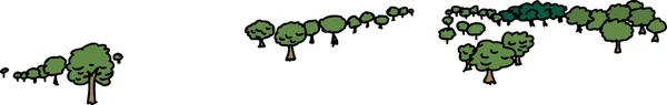 様々 な木を漫画します。 — ストックベクタ