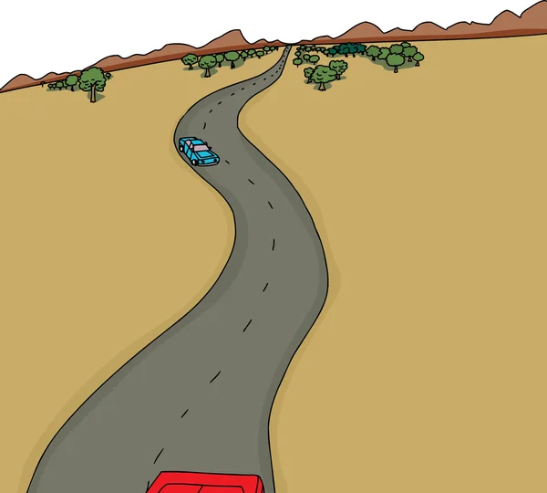 Pasando Coches por Carretera — Vector de stock