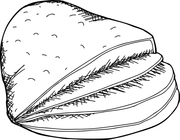 Single Schinken mit Scheiben — Stockvektor