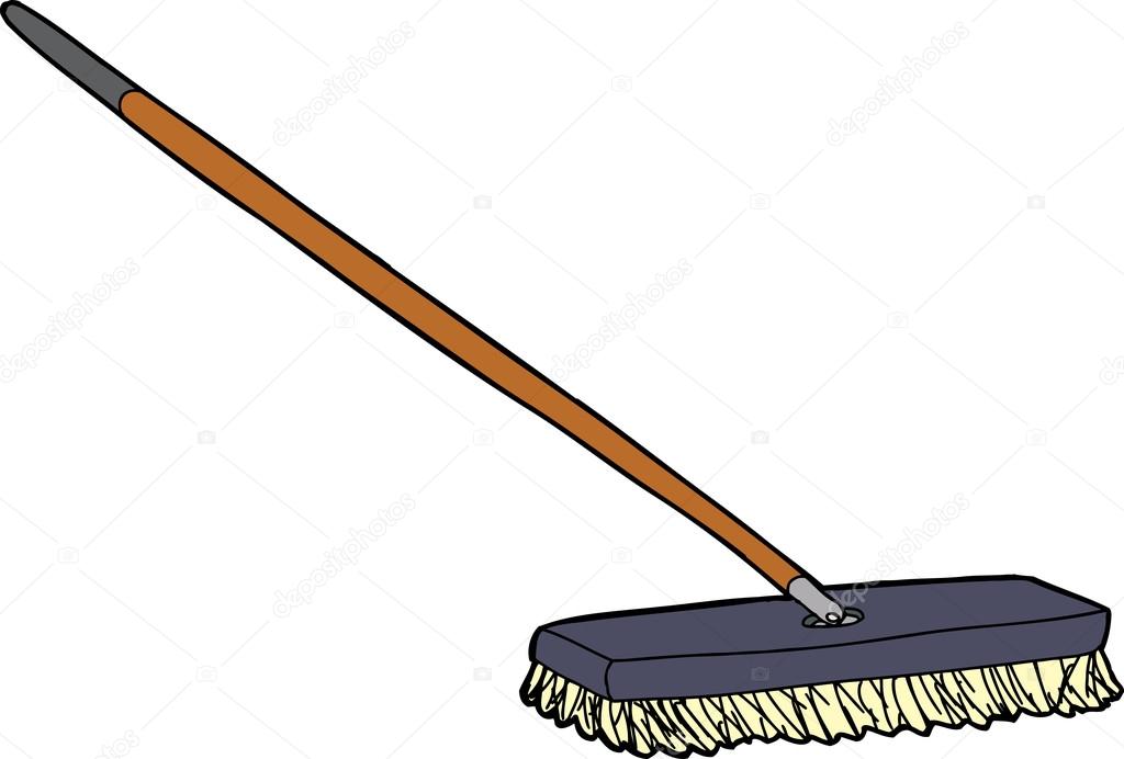 Cartoon Push Broom