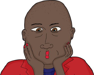 İzole sürpriz kel kadın