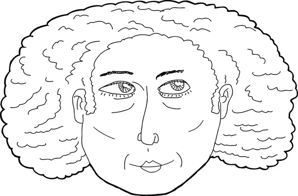 Спокойная леди с кудрявыми волосами — стоковый вектор