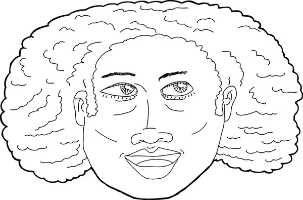 Illustration de Dame africaine heureuse — Image vectorielle