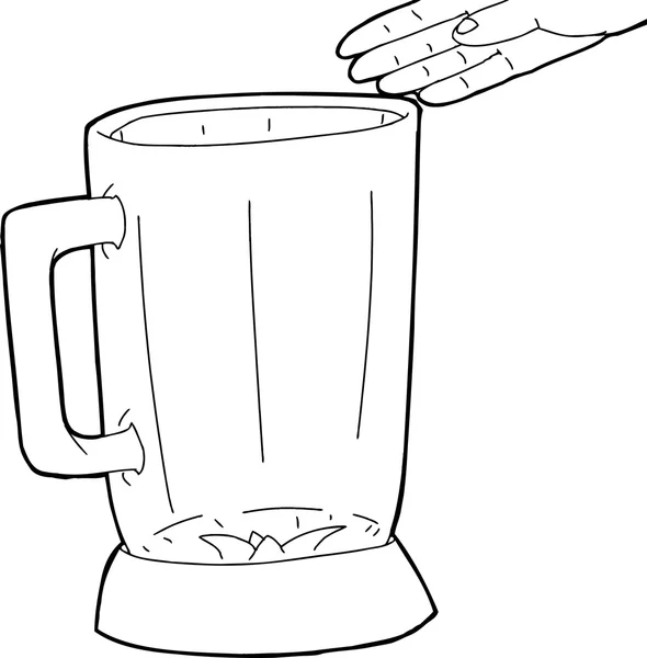 Schéma de la main sur mélangeur — Image vectorielle