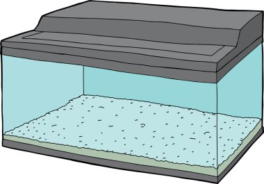 Kapalı kapak ile boş akvaryum