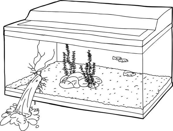 Réservoir de poissons avec trou — Image vectorielle