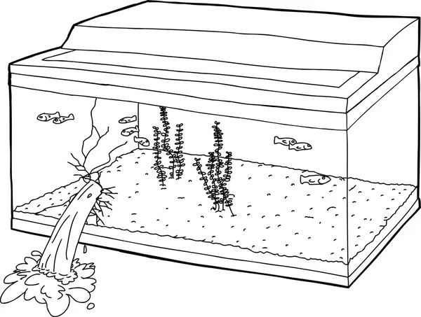 Poisson naïf dans un réservoir cassé — Image vectorielle