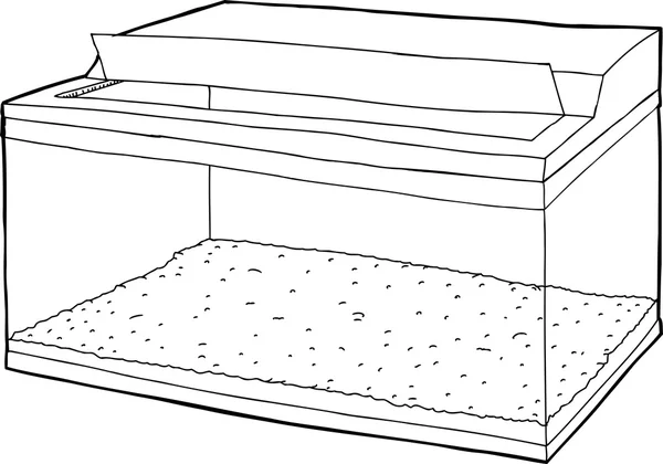 Acuario vacío con tapa abierta — Vector de stock