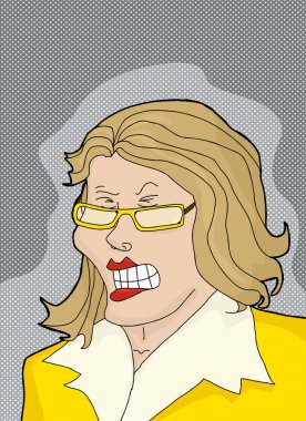 Cranky Lady in Yellow clipart