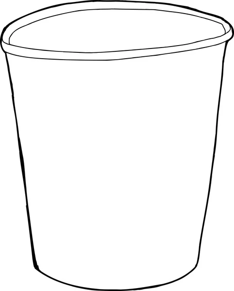 Caricature contour de tasse de styromousse sur blanc — Image vectorielle