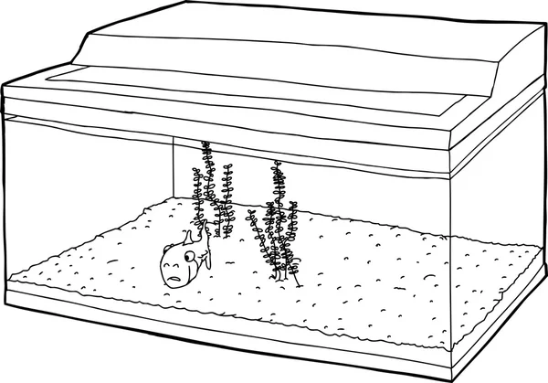 Lonely fiskar i akvarium — Stock vektor
