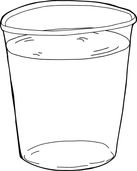 Outlined Plastic Cup of Water — Stock Vector
