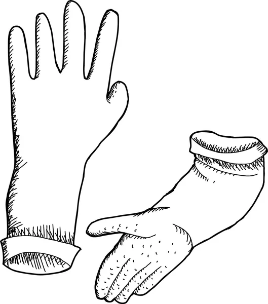 Gants en caoutchouc avec contour — Image vectorielle