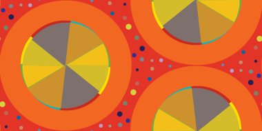 Disk desen üzerinde kırmızı iplik