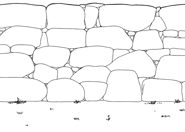 Taş duvar otlar ile özetlenen