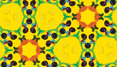 Zeytin şekillerle sarı Seamless Modeli